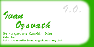 ivan ozsvath business card